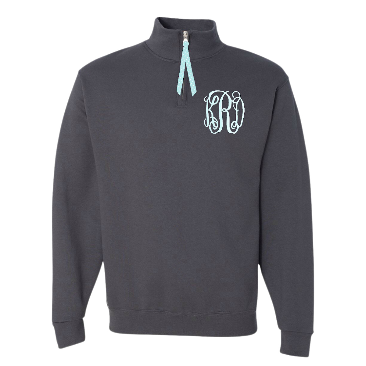 Find Grey Monogrammed quarter zip sweatshirts at Serendipity Gifts St ...