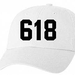 618 Area Code Baseball Cap Hat Embroidered