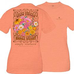 Simply Southern Grow Freely Bloom Wildly Flowers Shirt