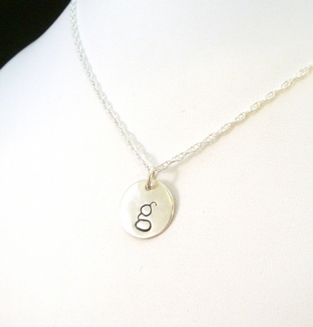 Personalized Hand Stamped Letter Jewelry Hand Writing font