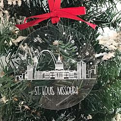 St. Louis, MO City Skyline Christmas Ornament
