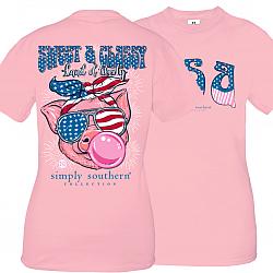 Simply Southern Sweet and Classy Pig USA Shirt