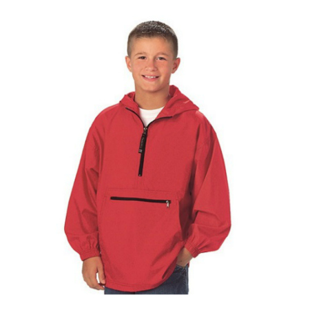 Monogrammed Youth Rain Jacket Pull Over Coat Charles River